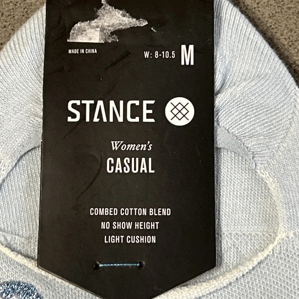 NWT Stance Cotton Women's No‎ Show Socks Glowing Ice Blue Size Medium 8-10.5